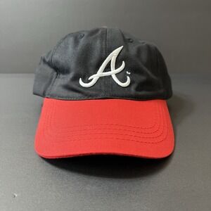 Atlanta Braves Strap Back Hat Black Red Adjustable Hat HTT Baseball Dad Style